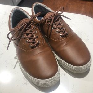 Sperry Men’s 11W Leather Sneaker - Dark Tan